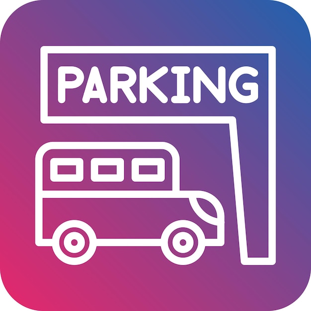 Estilo del icono de estacionamiento de diseño vectorial