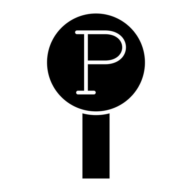 Estilo del icono de estacionamiento de diseño vectorial