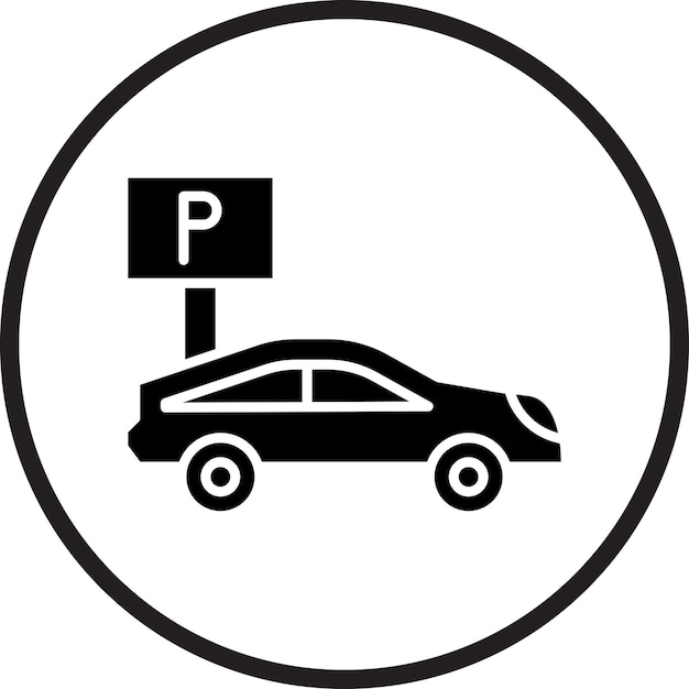 Estilo del icono de estacionamiento de diseño vectorial