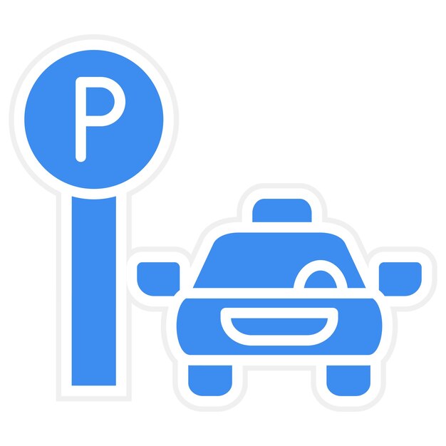 Estilo del icono de estacionamiento de diseño vectorial