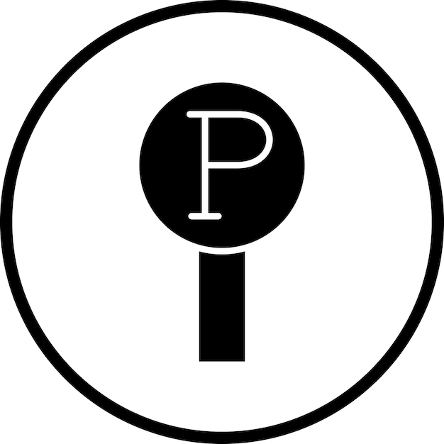 Estilo del icono de estacionamiento de diseño vectorial