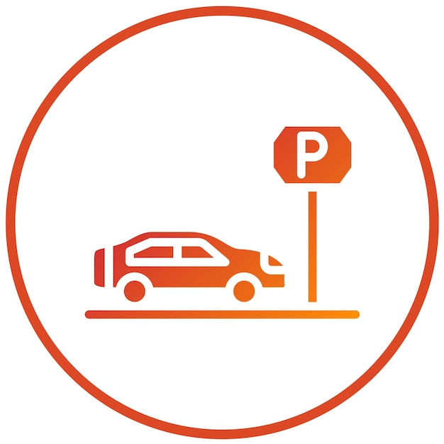 Estilo del icono de estacionamiento de diseño vectorial