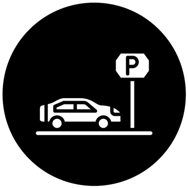 Estilo del icono de estacionamiento de diseño vectorial
