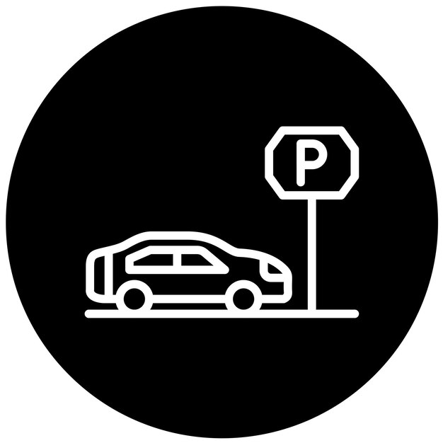 Estilo del icono de estacionamiento de diseño vectorial