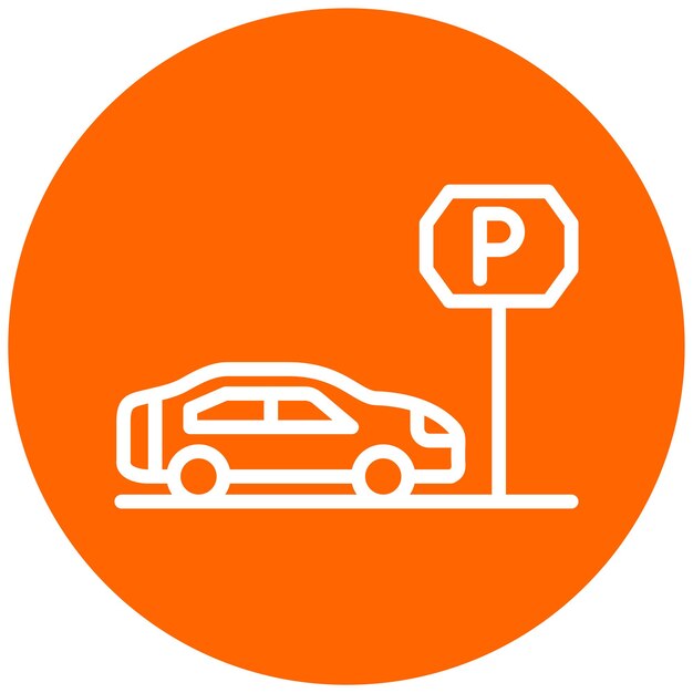 Estilo del icono de estacionamiento de diseño vectorial