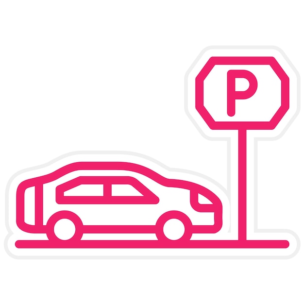 Estilo del icono de estacionamiento de diseño vectorial