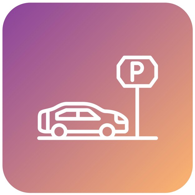 Estilo del icono de estacionamiento de diseño vectorial