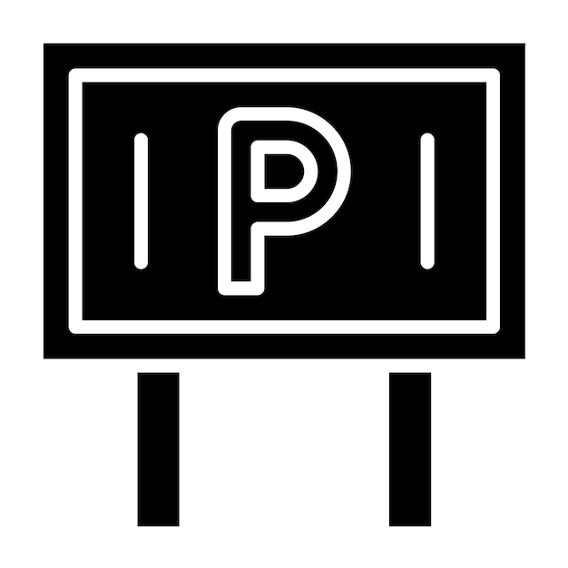 Estilo del icono de estacionamiento de diseño vectorial