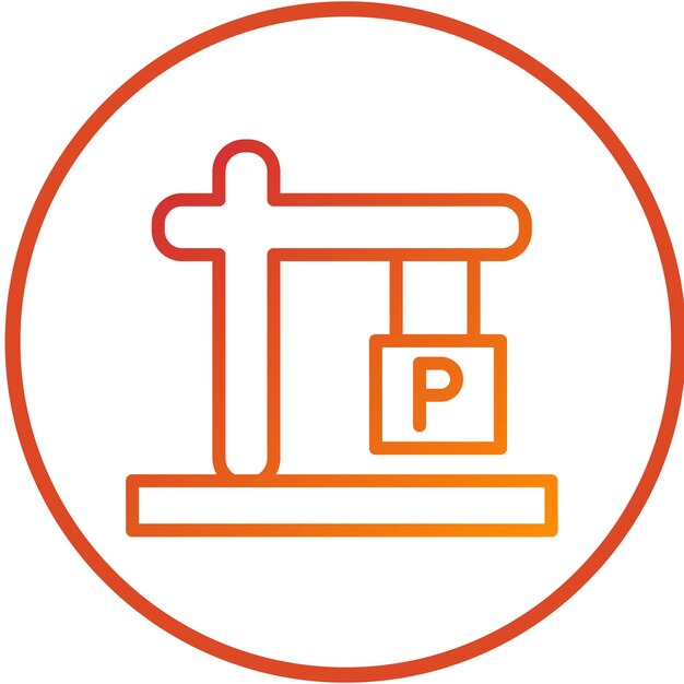 Estilo del icono de estacionamiento de diseño vectorial