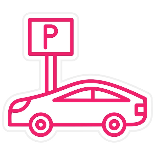 Estilo del icono de estacionamiento de diseño vectorial