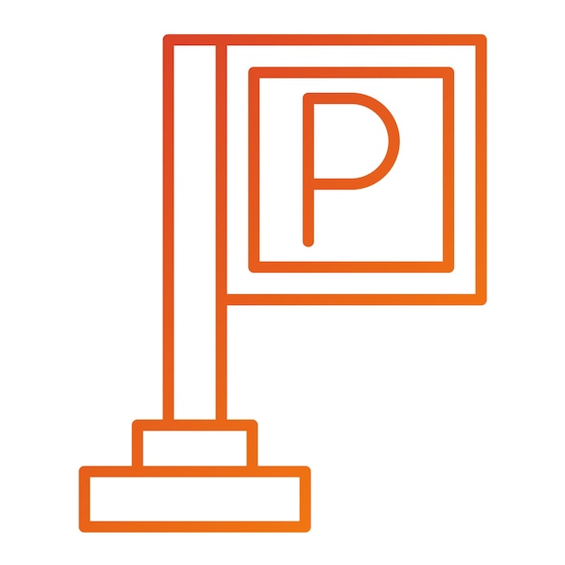 Estilo del icono de estacionamiento de diseño vectorial