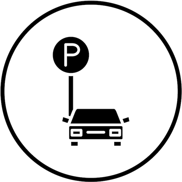 Estilo de icono de estacionamiento de diseño vectorial