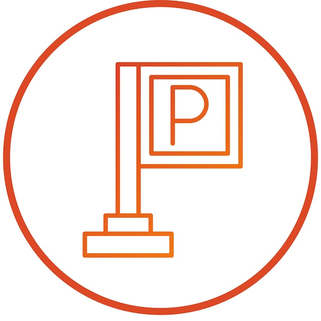 Estilo del icono de estacionamiento de diseño vectorial