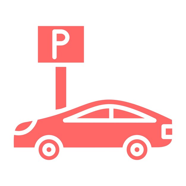 Estilo del icono de estacionamiento de diseño vectorial