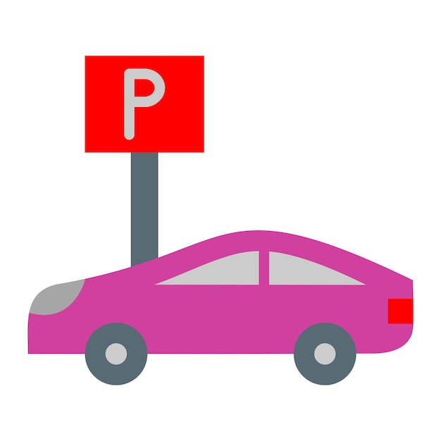 Estilo del icono de estacionamiento de diseño vectorial