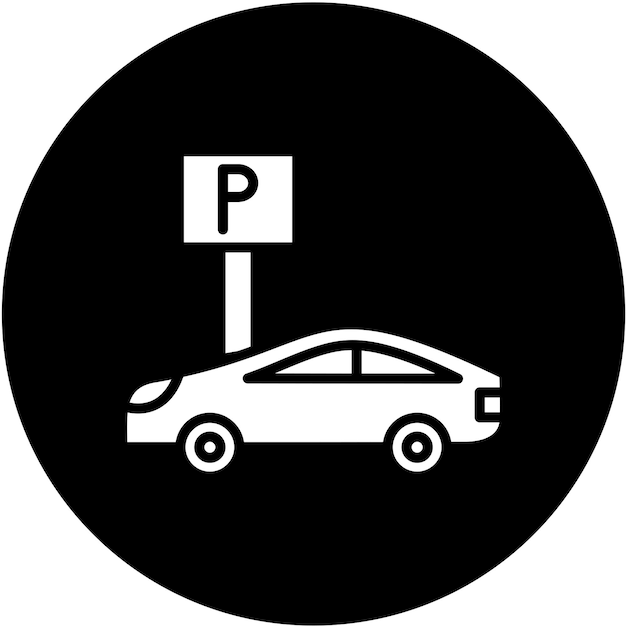 Estilo del icono de estacionamiento de diseño vectorial