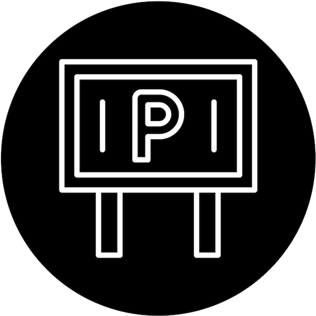 Estilo del icono de estacionamiento de diseño vectorial