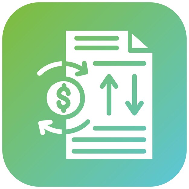 Estilo del icono del estado de flujo de efectivo de diseño vectorial