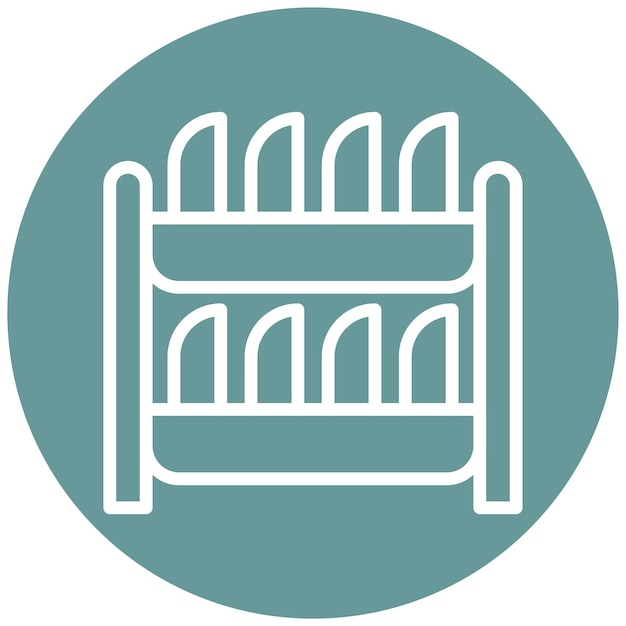 Estilo de icono de estante de platos de diseño vectorial