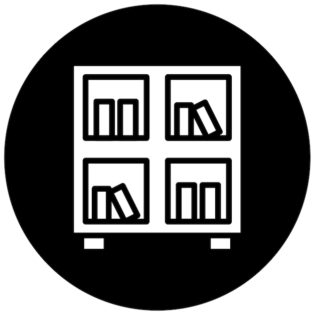 Estilo del icono de la estantería del cubo de diseño vectorial