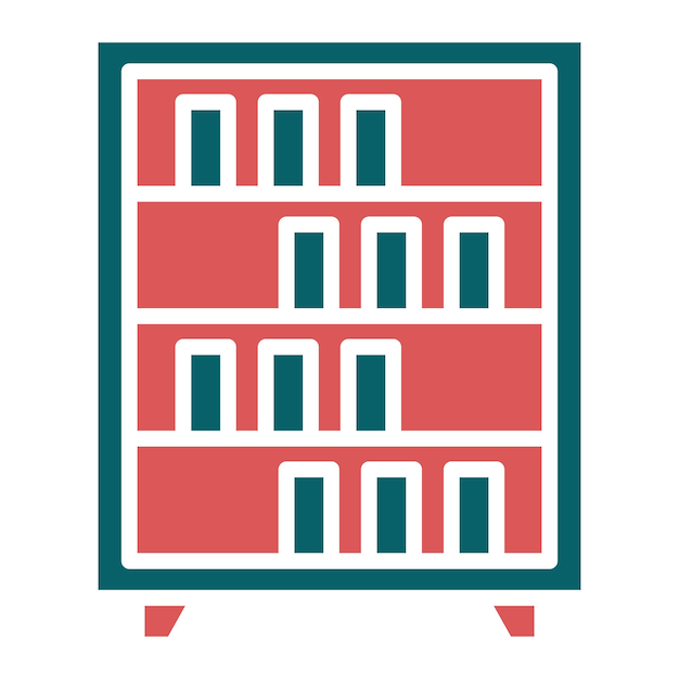 Estilo de icono de estantería de diseño vectorial
