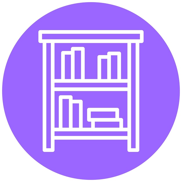 Estilo de icono de estantería de diseño vectorial