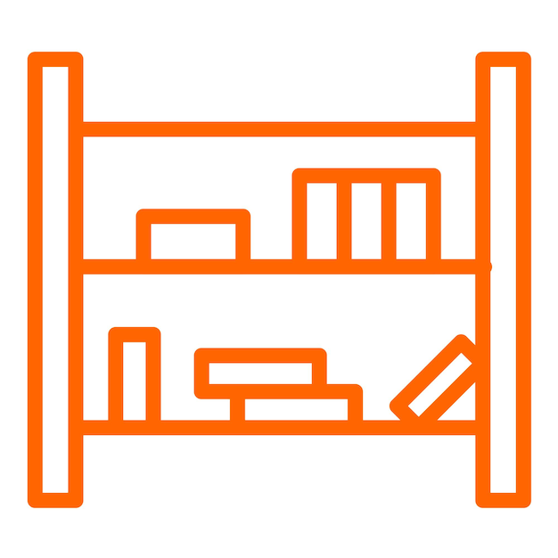 Estilo de icono de estantería de diseño vectorial