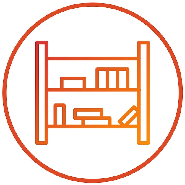 Estilo de icono de estantería de diseño vectorial