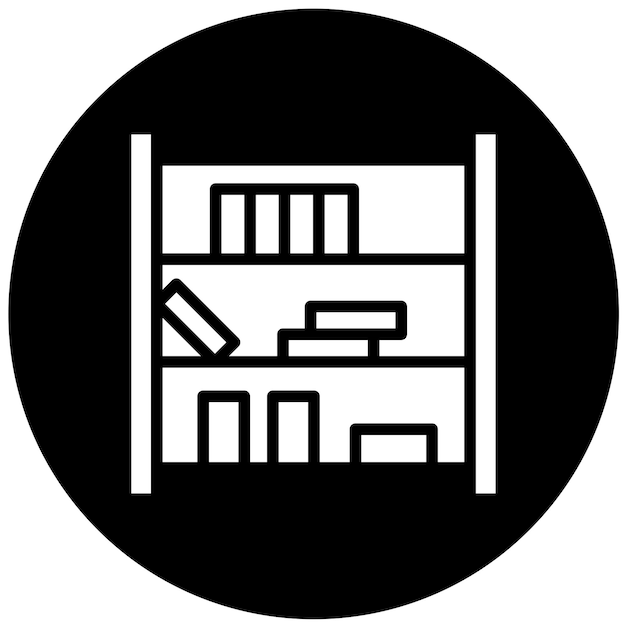 Estilo de icono de estantería de diseño vectorial