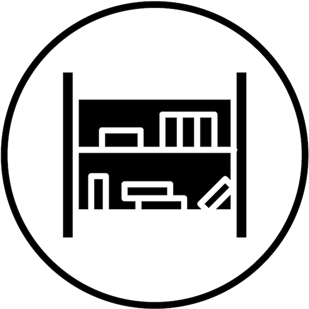Estilo de icono de estantería de diseño vectorial