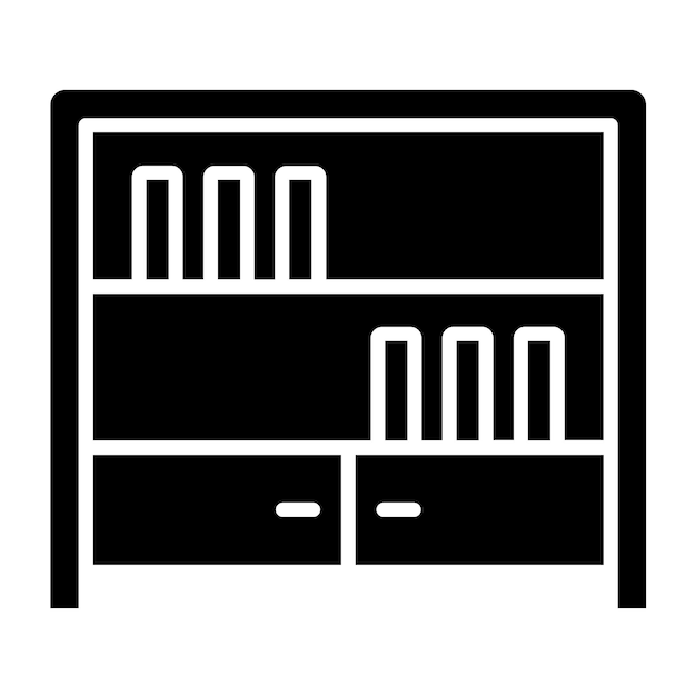 Estilo de icono de estantería de diseño vectorial