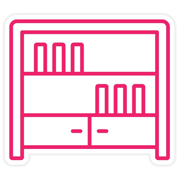 Estilo de icono de estantería de diseño vectorial