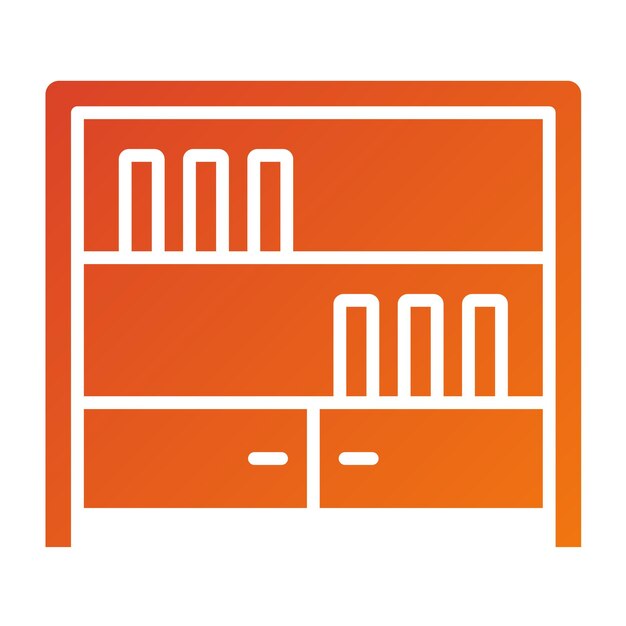 Estilo de icono de estantería de diseño vectorial