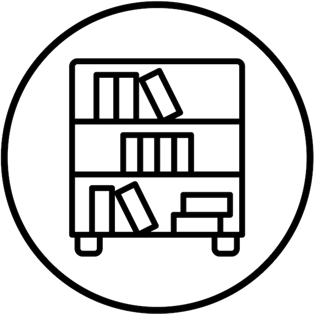 Estilo de icono de estantería de diseño vectorial