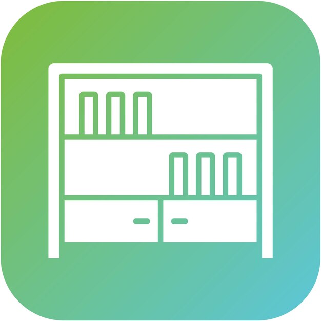 Estilo de icono de estantería de diseño vectorial
