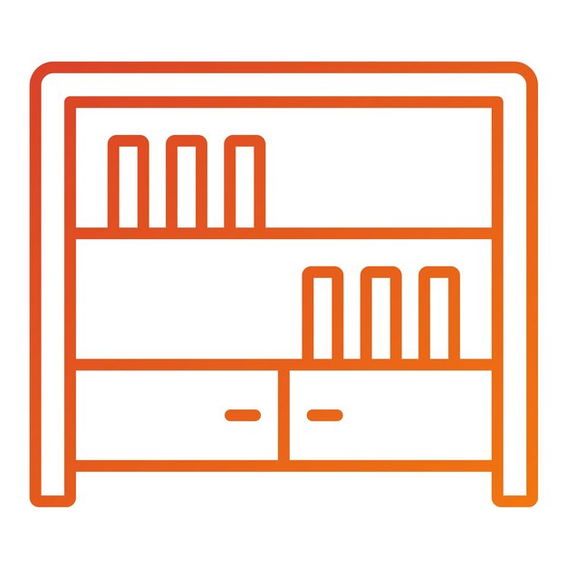 Estilo de icono de estantería de diseño vectorial