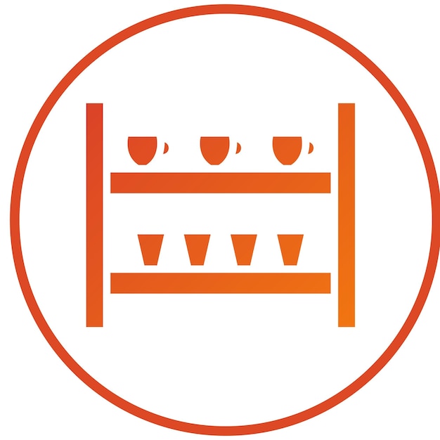 Estilo de icono de estantería de diseño vectorial