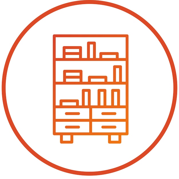 Estilo de icono de estantería de diseño vectorial