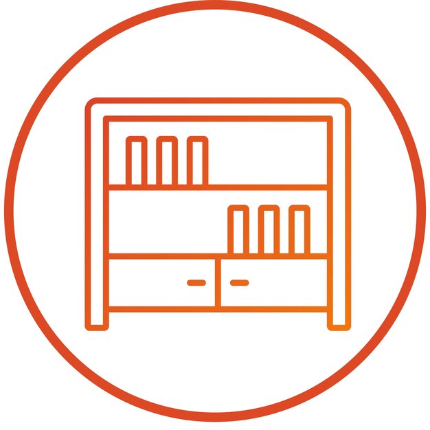 Estilo de icono de estantería de diseño vectorial