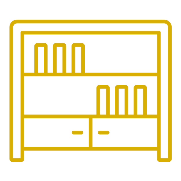 Estilo de icono de estantería de diseño vectorial