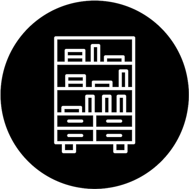 Estilo de icono de estantería de diseño vectorial