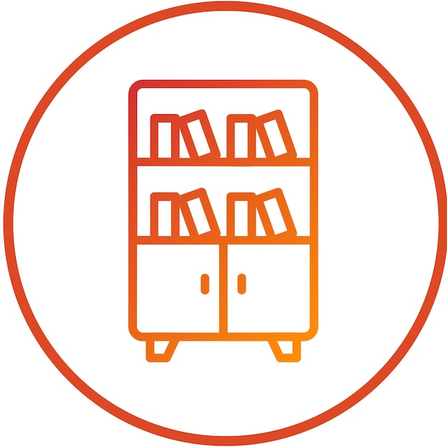 Estilo de icono de estantería de madera de diseño vectorial