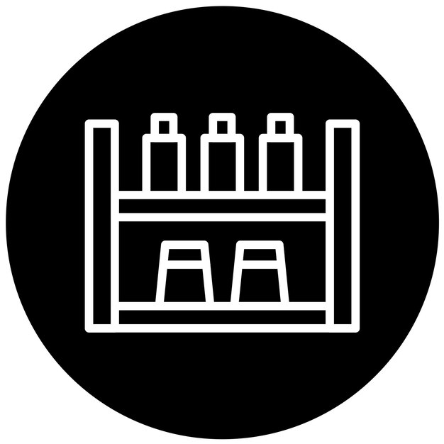 Estilo de icono de estantería de vidrio de diseño vectorial