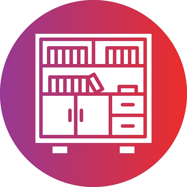 Estilo del icono de las estanterías de la biblioteca