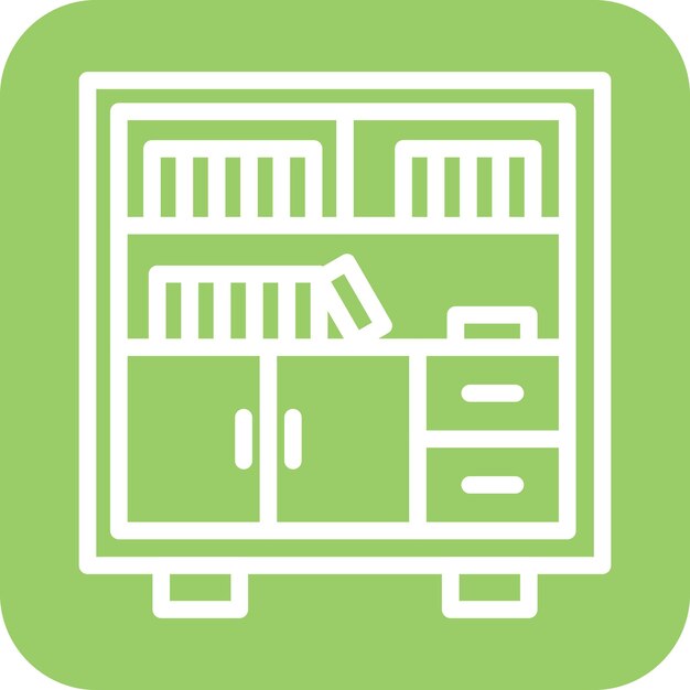 Estilo del icono de las estanterías de la biblioteca