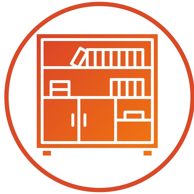 Estilo del icono de las estanterías de la biblioteca
