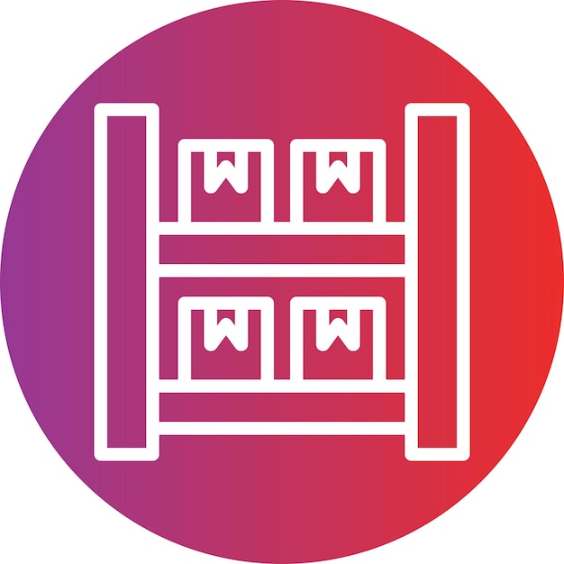 Estilo del icono de las estanterías del paquete