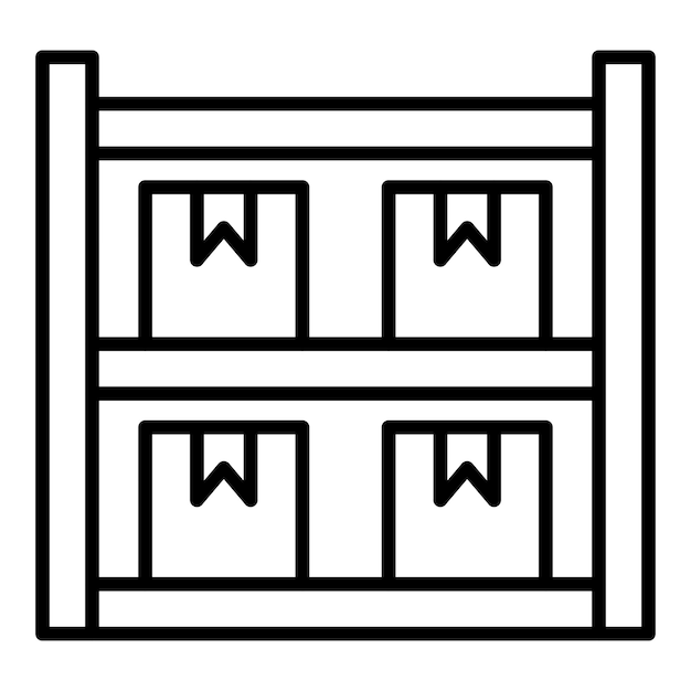 Estilo del icono de las estanterías del paquete