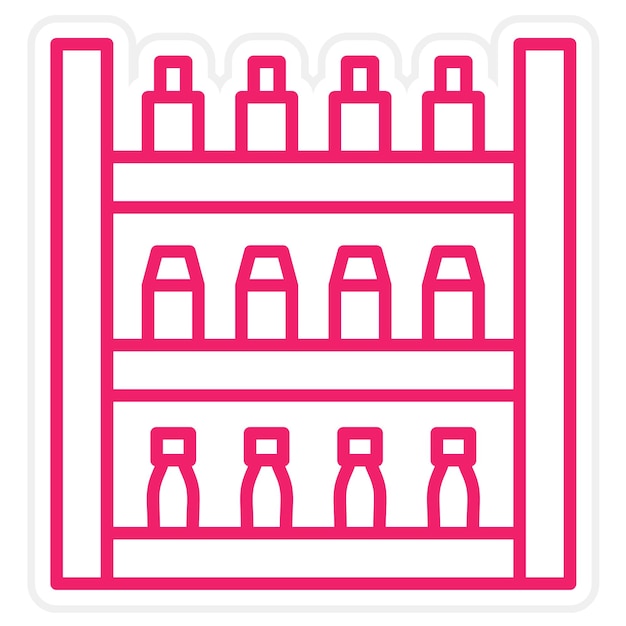 Estilo de icono de los estantes de diseño vectorial
