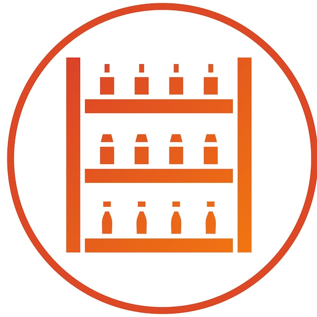 Estilo de icono de los estantes de diseño vectorial